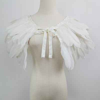 White Feather Epaulet - Shoulder Piece - Feather Epaulette