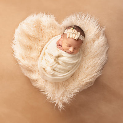 Sweet Heart Newborn Faux Fur Mongolia Newborn Blanket for Photography Long Pile Faux Fur - Don&Judy Newborn&Maternity photography props